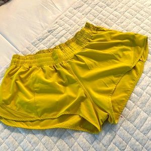 Yellow lululemon size 10 shorts